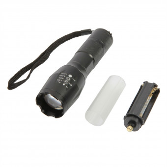 LED 10W 1200 Lumens 500m Focusing White Strong Light Flashlight Black
